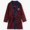 Robe De Chambre En Maille Polaire Blason Garçon - Bordeaux -Vertbaudet Soldes Boutique robe de chambre en maille polaire blason garcon