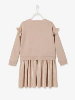 Robe De Fête Bi-matière Fille étoiles En Sequins Fille - Rose -Vertbaudet Soldes Boutique robe de fete bi matiere fille etoiles en sequins fille 5