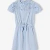 Robe Détails En Broderie Anglaise Fille - Bleu Pâle 24 Robe Détails En Broderie Anglaise Fille - Bleu Pâle -Vertbaudet Soldes Boutique robe details en broderie anglaise fille