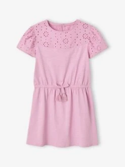 Robe Détails En Broderie Anglaise Fille - Lilas -Vertbaudet Soldes Boutique robe details en broderie anglaise fille 69