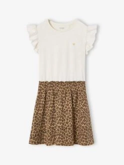 Robe Effet 2 En 1 Fille - Beige