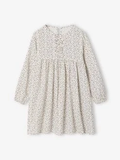 Robe En Gaze De Coton Avec Noeuds Fantaisie Fille - écru