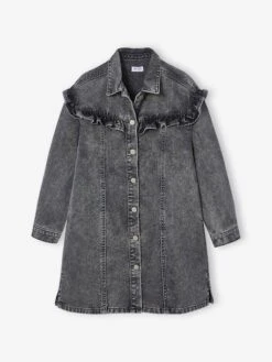 Robe En Jean à Volant - Denim Gris