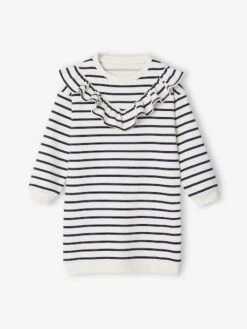 Robe En Molleton à Volant Fille - Vanille