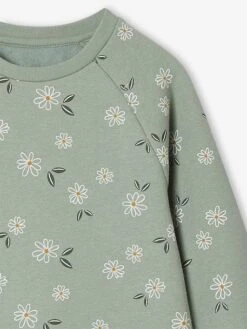 Robe En Molleton Fleurs Pop Fille - Vert Sauge -Vertbaudet Soldes Boutique robe en molleton fleurs pop fille 11