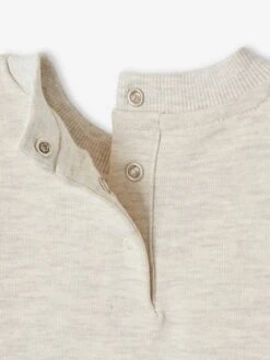 Robe En Molleton Motif "love" En Bouclettes Bébé - Beige Chiné -Vertbaudet Soldes Boutique robe en molleton motif love en bouclettes bebe 5