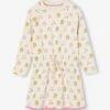Robe En Molleton Motifs Fleurs Fille - Vanille -Vertbaudet Soldes Boutique robe en molleton motifs fleurs fille