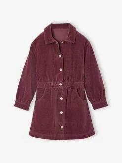 Robe En Velours Fille - Vert Sapin