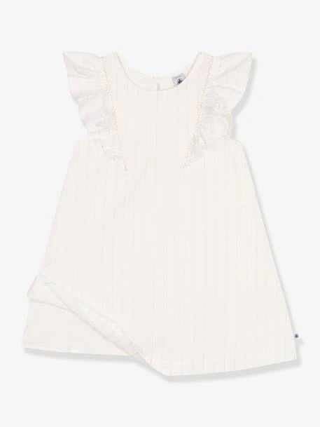 PETIT BATEAU Robe Enfant En Coton Manches Courtes - Blanc 2 PETIT BATEAU Robe Enfant En Coton Manches Courtes - Blanc – Image 2