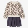 Robe Fille 2 En 1 Molleton Et Gaze De Coton - Anthracite -Vertbaudet Soldes Boutique robe fille 2 en 1 molleton et gaze de coton 12