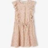 Robe Imprimée à Volants Fille - Rose