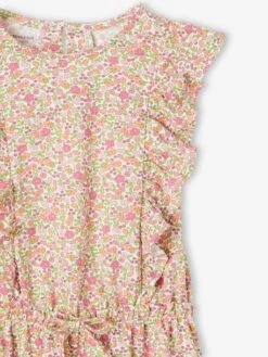 Robe Imprimée à Volants Fille - Rose -Vertbaudet Soldes Boutique robe imprimee a volants fille 18
