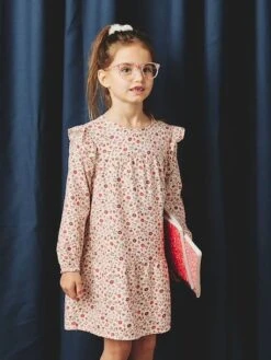 Robe Imprimée à Volants Fille - Vanille -Vertbaudet Soldes Boutique robe imprimee a volants fille 23