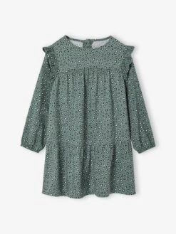 Robe Imprimée à Volants Fille - Vanille -Vertbaudet Soldes Boutique robe imprimee a volants fille 32