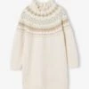 Robe Jacquard En Tricot Fille - écru