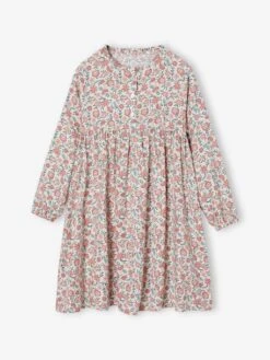 Robe Motif All Over Ouverture Boutonnée Devant - Indigo -Vertbaudet Soldes Boutique robe motif all over ouverture boutonnee devant 52