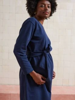 Robe Sweat Courte De Grossesse En Molleton - Marine -Vertbaudet Soldes Boutique robe sweat courte de grossesse en molleton 4