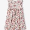 Robeà Volants Imprimée Fleurs Fille - écru -Vertbaudet Soldes Boutique robea volants imprimee fleurs fille