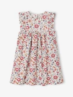 Robeà Volants Imprimée Fleurs Fille - écru