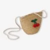 Sac Panier Fille En Paille De Papier Avec Cerise En Crochet - Bois -Vertbaudet Soldes Boutique sac panier fille en paille de papier avec cerise en crochet