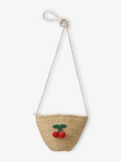 Sac Panier Fille En Paille De Papier Avec Cerise En Crochet - Bois -Vertbaudet Soldes Boutique sac panier fille en paille de papier avec cerise en crochet 2