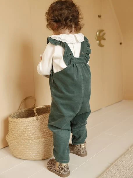 Salopette à Volants Bébé En Velours - Bleu Ardoise 20 Salopette à Volants Bébé En Velours - Bleu Ardoise – Image 20