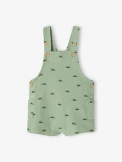 Salopette Courte Imprimée En Molleton Bébé - Vert 12 Salopette Courte Imprimée En Molleton Bébé - Vert -Vertbaudet Soldes Boutique salopette courte imprimee en molleton bebe 12