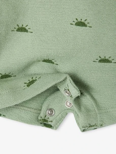 Salopette Courte Imprimée En Molleton Bébé - Vert 8 Salopette Courte Imprimée En Molleton Bébé - Vert – Image 8