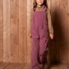 Salopette Fille Large Velours Effet Molleton - Vert Sapin -Vertbaudet Soldes Boutique salopette fille large velours effet molleton
