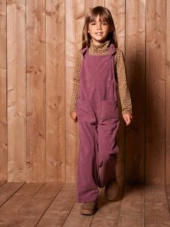 Salopette Fille Large Velours Effet Molleton - Vert Sapin