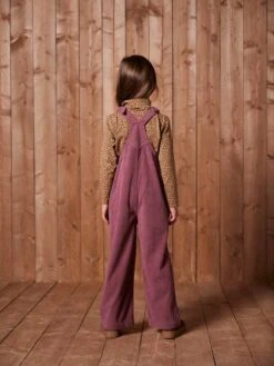 Salopette Fille Large Velours Effet Molleton - Vert Sapin -Vertbaudet Soldes Boutique salopette fille large velours effet molleton 6
