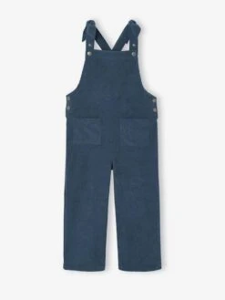 Salopette Fille Large Velours Effet Molleton - Vert Sapin -Vertbaudet Soldes Boutique salopette fille large velours effet molleton 7