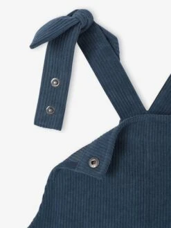 Salopette Fille Large Velours Effet Molleton - Vert Sapin -Vertbaudet Soldes Boutique salopette fille large velours effet molleton 9