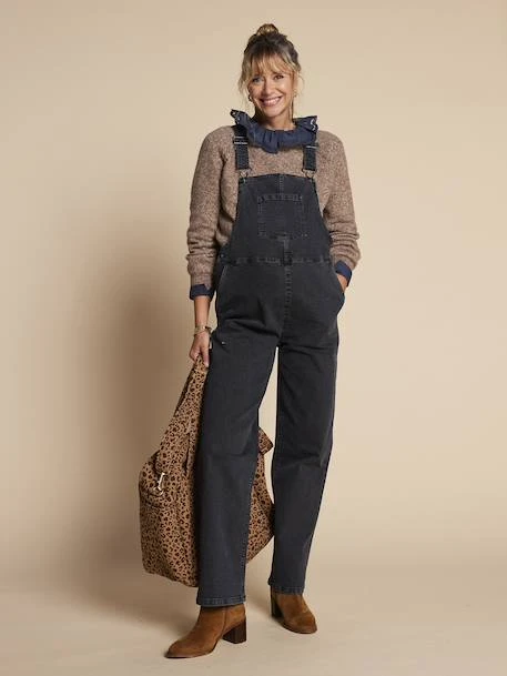 Salopette Large De Grossesse - Anthracite 1 Salopette Large De Grossesse - Anthracite