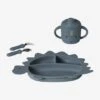 Set Repas Silicone - Bleu Grisé -Vertbaudet Soldes Boutique set repas silicone