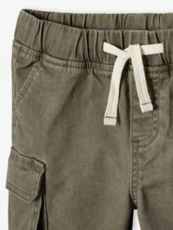 Short Battle Garçon Facile à Enfiler - Kaki -Vertbaudet Soldes Boutique short battle garcon facile a enfiler 35