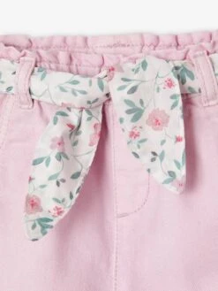 Short Bébé Avec Sa Ceinture Fleurie - Lilas -Vertbaudet Soldes Boutique short bebe avec sa ceinture fleurie 3