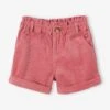 Short Paperbag En Velours Fille - Rose Airelle -Vertbaudet Soldes Boutique short paperbag en velours fille