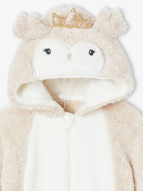 Surpyjama Fille Noël Hibou - Beige Chiné 1 Surpyjama Fille Noël Hibou - Beige Chiné
