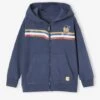 Sweat à Capuche Zippé Animé De Rayures Garçon - Bleu Nuit -Vertbaudet Soldes Boutique sweat a capuche zippe anime de rayures garcon