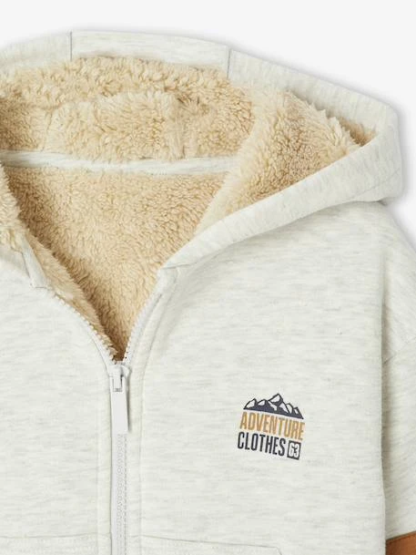 Sweat à Capuche Zippé Garçon Doublé Sherpa - Anthracite 6 Sweat à Capuche Zippé Garçon Doublé Sherpa - Anthracite – Image 6