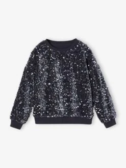 Sweat à Sequin Noël Fille - Anthracite