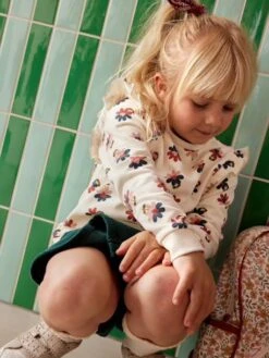 Sweat à Volants Fille Détails Fantaisie - Vanille