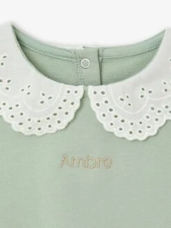 Sweat Col Brodé Bébé Personnalisable - Vert Sauge -Vertbaudet Soldes Boutique sweat col brode bebe personnalisable 12