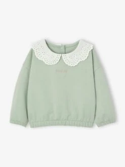 Sweat Col Brodé Bébé Personnalisable - Vert Sauge -Vertbaudet Soldes Boutique sweat col brode bebe personnalisable 14