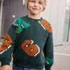 Sweat Col Rond Maxi Motifs Garçon - Vert Sapin -Vertbaudet Soldes Boutique sweat col rond maxi motifs garcon