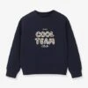 Cyrillus Sweat Cool Team Fille Tissu Liberty Coton Biologique - Marine