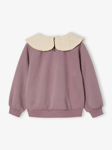 Sweat Fille Col Brodé Message Flock Velours - Rouge 2 Sweat Fille Col Brodé Message Flock Velours - Rouge – Image 2