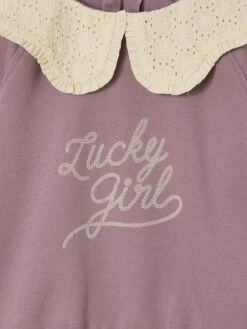 Sweat Fille Col Brodé Message Flock Velours - Rouge 12 Sweat Fille Col Brodé Message Flock Velours - Rouge -Vertbaudet Soldes Boutique sweat fille col brode message flock velours 12