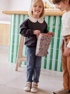 Sweat Fille Col Fantaisie En Macramé - Anthracite -Vertbaudet Soldes Boutique sweat fille col fantaisie en macrame 14